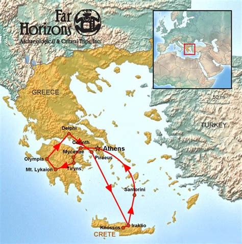 Glorious-Greece-Tour-Athens-Olympia-Delphi-Map | Far Horizons