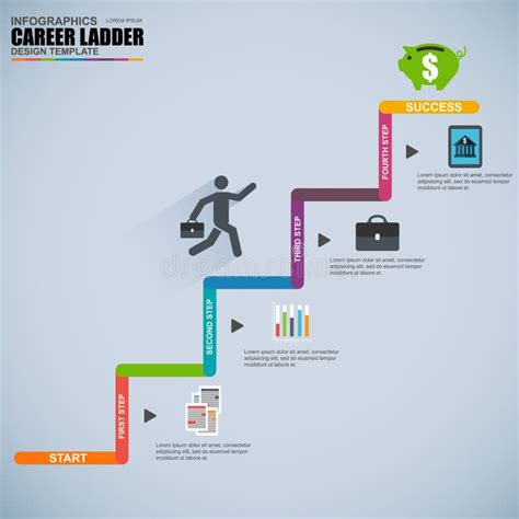 Infographics Business Career Ladder Vector Design Template Stock Vector ...