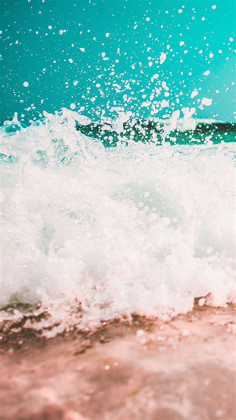 Ocean Wave Emerald, TheBlackCatPrints, beach, beachside, coast, coastal, oceanside, HD phone ...