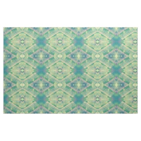 Green Purple Yellow Geometric Pattern Fabric | Zazzle