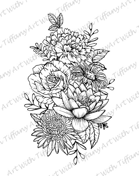 Carnation drawing tattoo photos