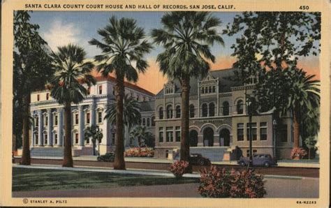 Santa Clara County Court House, Hall of Records San Jose, CA Postcard