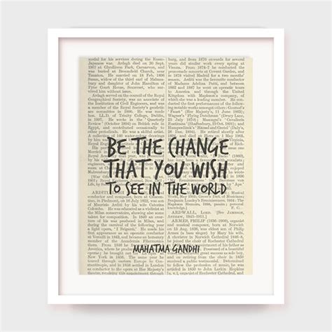 Inspirational Quote Poster Gandhi Quote Printable Art Be the - Etsy