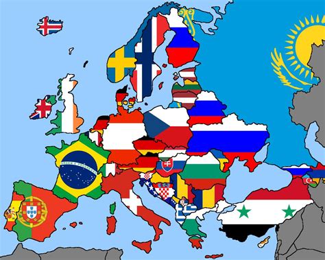 Map Of Europe With Flags | Map Of Africa