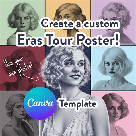 Custom Eras Tour Poster Canva Template, Era's Tour Wall Art, Custom Digital Download, Printable ...