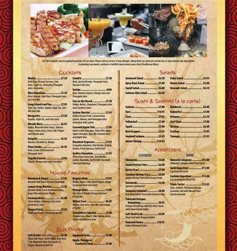 Menu | Nagoya Steakhouse & Sushi – Helena, MT