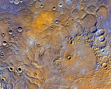 Mercury Surface Map (0.65 MegaPixels), NASA [2]. Colours were added to ...