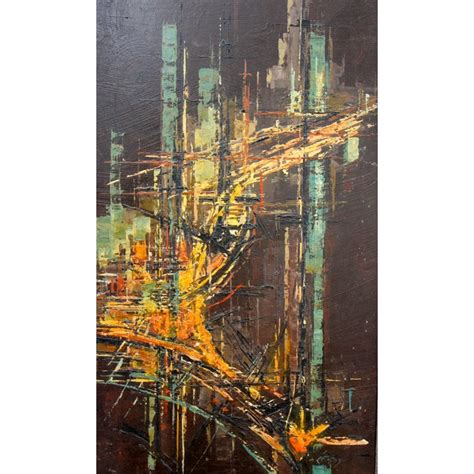 Abstract Brutalist Painting by Edward Cathony | Chairish