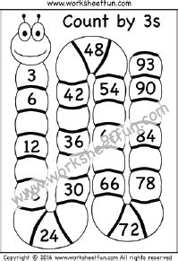 Skip Counting by 3 – Count by 3s – Three Worksheets / FREE Printable ...