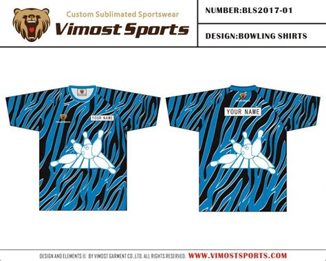 Custom Sublimated Bowling Shirts blue Design | Vimost Shop