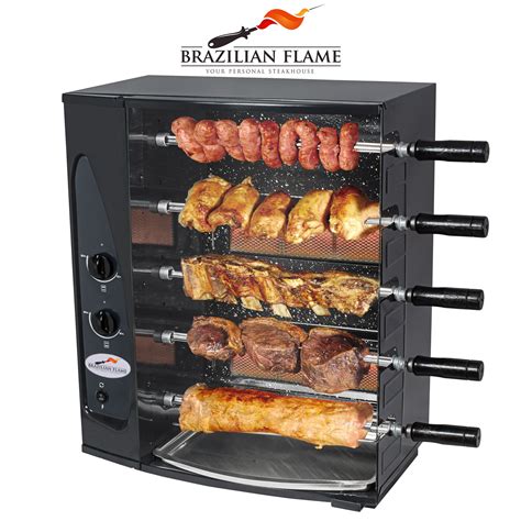 Brazilian Flame 5 Skewer Rotisserie Gas Barbecue/Grill by Arke ...