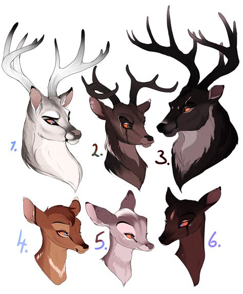 Deer Designs. CLOSED: by BeeStarART on DeviantArt | Animal drawings ...