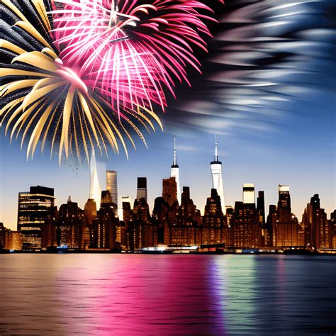 Beautiful Fireworks New York City · Creative Fabrica