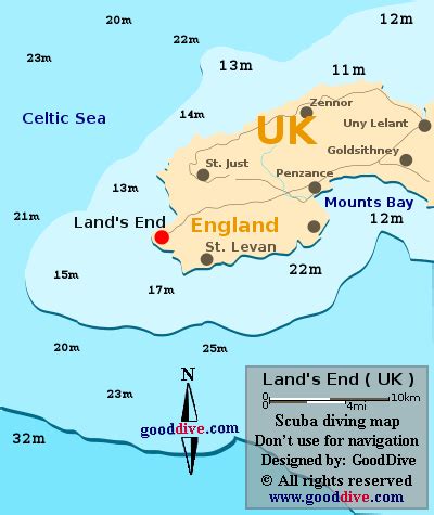 Lands End map - GoodDive.com