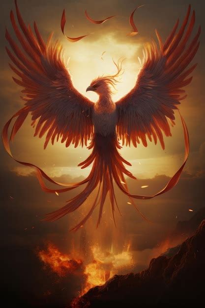 Premium Photo | Phoenix mythical bird artwork album full of fire and ...