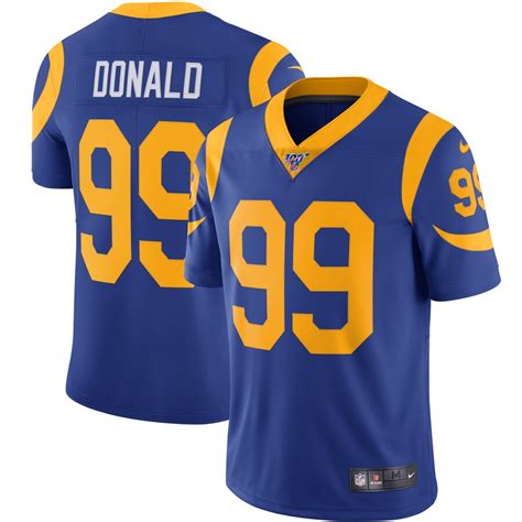 Men's Nike Aaron Donald Royal Los Angeles Rams NFL 100 Vapor Limited ...