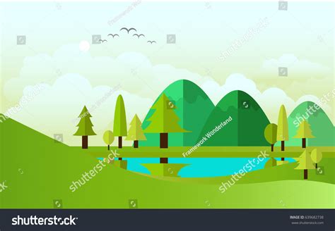 Landscape Illustration Hill Stock Vector (Royalty Free) 639682738