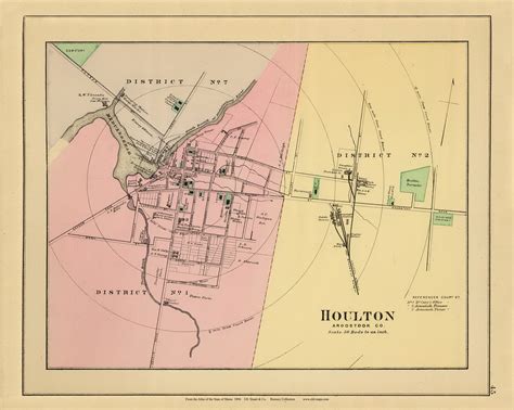 Houlton Village 17, Maine 1894 Old Map Reprint - Stuart State Atlas - OLD MAPS