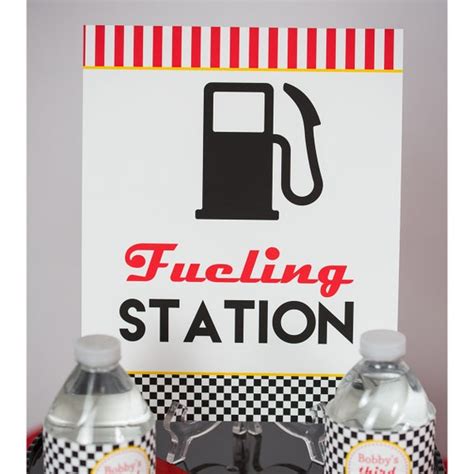 Fueling Station Sign - Instant Download Race Car Party Fueling Station ...