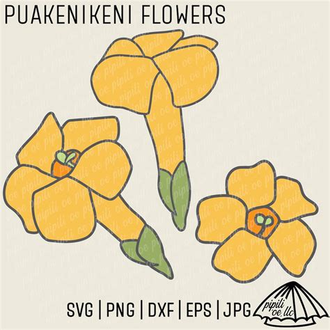 Puakenikeni Flower SVG Hawaii Flower SVG Puakenikeni Png Hawaii Svg Laser Engraving Flower ...