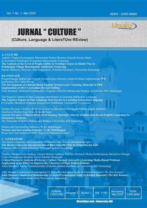 Archives | Jurnal CULTURE (Culture, Language, and Literature Review)