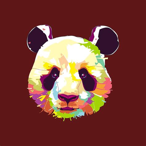 Colorful Panda Digital Art by Ehauss Design