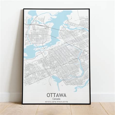 Ottawa City Map Print Canada Map Poster Minimalist Home Wall - Etsy