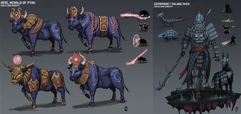 God/Skin Concept (s) Apis herald of Ptah/ Cataphract Erlang Shen : r/Smite