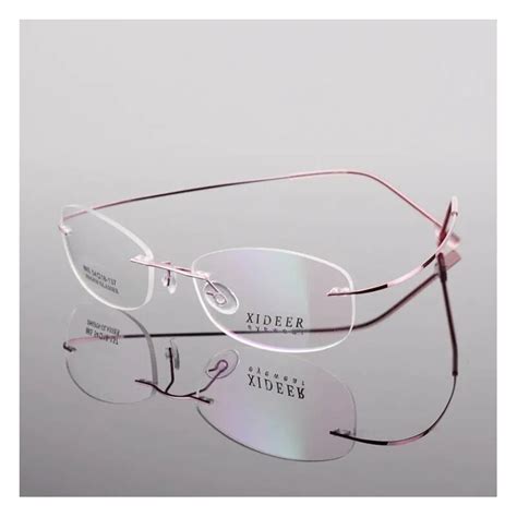 High Quality Superlight Metal leg Brands Eyeglasses Frame Men Optical Rimless Myopia Glasses ...