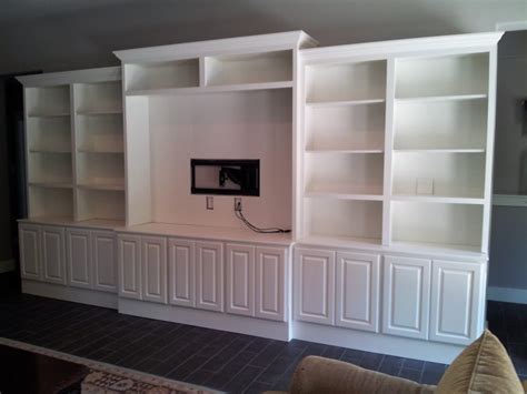 White Entertainment Center Built In - Jaimes Custom Cabinets