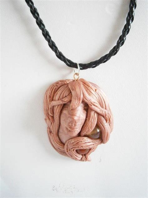 Goddess Necklace Pagan Goddess Pendant Gemstone Jewelry Polymer Clay ...