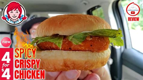 Wendy's® SPICY CRISPY CHICKEN Sandwich Review! 👧🌶️🔥🐔 | 4 for $4 - YouTube