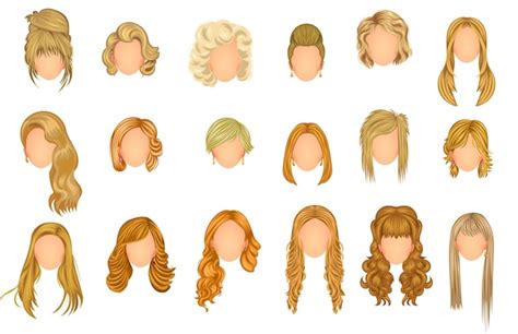 Premium Vector | Beautiful hair styles set