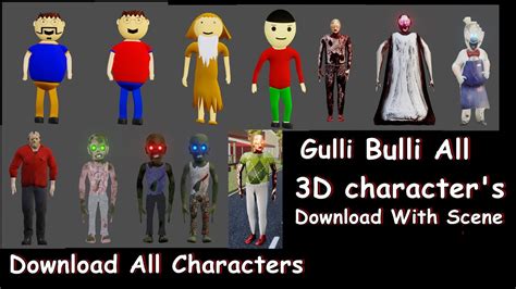 Gulli Bulli All 3D Characters Models And Scene Download | Day Sun ...