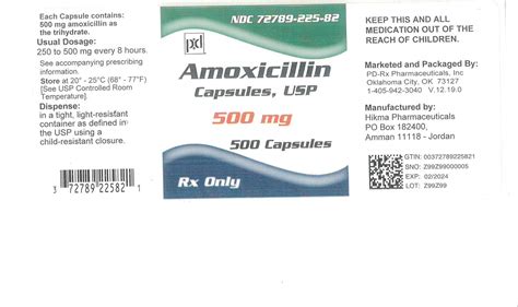 Label Amoxicillin Capsule Oral - Indications, Usage & Precautions