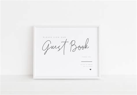 Free Wedding Sign Guest Book Black And White Instant - vrogue.co