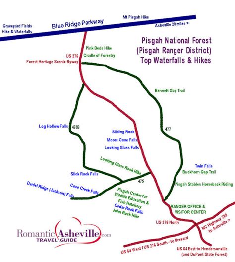 Pisgah National Forest Trail Map - Vector U S Map