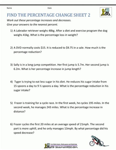 Percent Increase And Decrease Word Problems Worksheet — db-excel.com