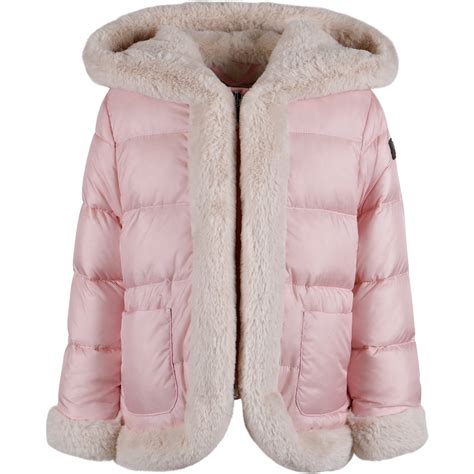 Il Gufo Girls Pink Padded Jacket with Faux Fur Lining - BAMBINIFASHION.COM