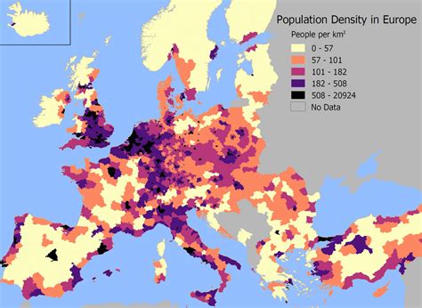 Population Density in Europe : europe