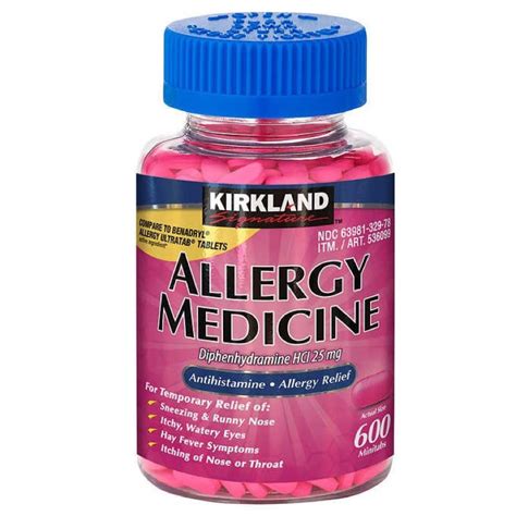 Kirkland Signature Allergy Medicine 25 mg., 600 Minitabs | Shopee ...