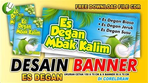 NO PASSWORD !! Desain Banner Es Degan di COREL DRAW | free download | Tirtha Studio - YouTube