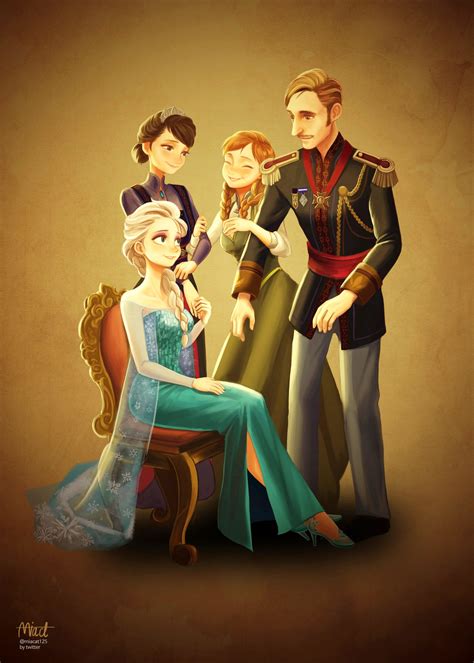 Anna, Elsa, King Agnarr & Queen Iduna (Drawing by MiaCat7 @deviantART ...