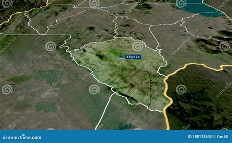 Thyolo, Malawi - Highlighted with Capital. Satellite Stock Illustration ...