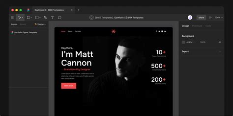 Darkfolio X - Dark Mode Design Portfolio Figma Template - Free Figma Resource | Figma Elements