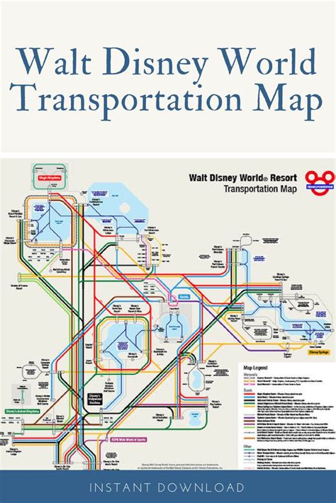 Map of the entire Walt Disney World Transportation system done in a ...