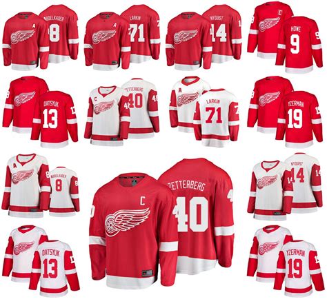 2020 Detroit Red Wings Jerseys Mens 13 Pavel Datsyuk Jersey 8 Justin ...