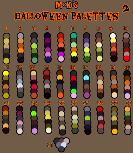 Halloween palettes 2 by Mokisaur on DeviantArt in 2023 | Halloween color palette, Color palette ...