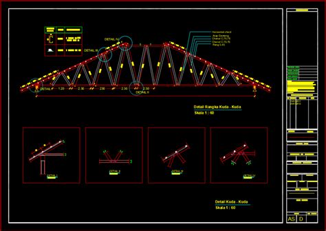 detail kuda-kuda atap baja ringan | Autocad, Desain, Sepatu kuda