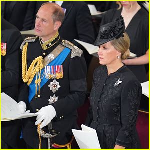 Prince Edward's Wife Sophie Seen Giving Him a Tissue During Queen E...